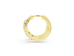Yellow gold Pear Cut Diamond Bypass Huggie Hoop Earrings_1