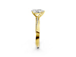 Yellow gold Pear Cut Diamond Engagement Ring with Side Stone Accents and Four-Prong Setting_2