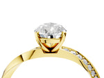 Yellow gold Pear Cut Diamond Engagement Ring with Side Stone Accents and Four-Prong Setting_4