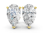 Yellow gold Pear Cut Diamond Stud Earrings