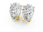 Yellow gold Pear Cut Diamond Stud Earrings_1