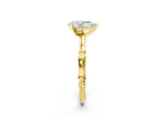 Yellow gold Pear Cut Solitaire Diamond Ring with Bamboo Band and Four-Prong Setting_2