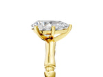 Yellow gold Pear Cut Solitaire Diamond Ring with Bamboo Band and Four-Prong Setting_5