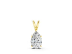 Yellow gold Pear Cut Solitaire Pendant with Three-Prong Setting