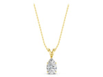 Yellow gold Pear Cut Solitaire Pendant with Three-Prong Setting_1