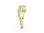 Yellow gold Pear Cut Solitaire with Pavé Twist Band and Four-Prong Setting_2