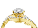 Yellow gold Pear Cut Solitaire with Pavé Twist Band and Four-Prong Setting_4