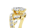 Yellow gold Pear Cut Solitaire with Pavé Twist Band and Four-Prong Setting_5