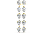 Yellow gold Pear Diamond Dangle Earrings with Pear Diamond Accents