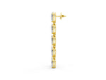 Yellow gold Pear Diamond Dangle Earrings with Pear Diamond Accents_1