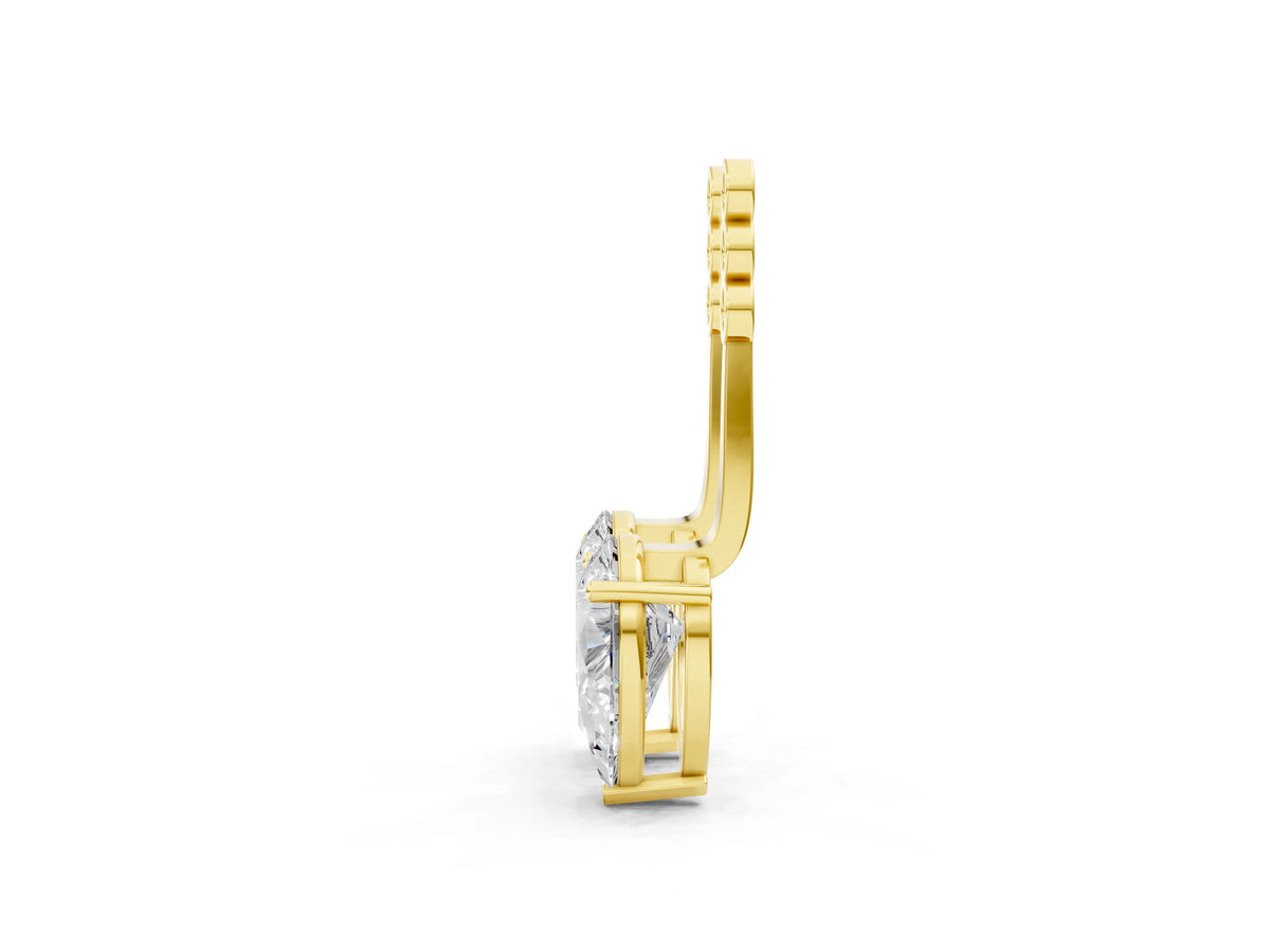 Yellow gold Pear Diamond Drop Earring Jackets_1