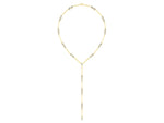Yellow gold Pear Diamond Lariat Necklace with Station Accents_1