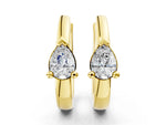Yellow gold Pear Diamond Mini Huggie Hoop Earrings