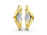 Yellow gold Pear Diamond Silhouette Hoop Earrings