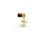 Yellow gold Princess Cut Bezel Set Diamond Stud Earrings_2