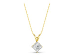 Yellow gold Princess Cut Bezel Set Pendant_1