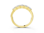 Yellow gold Princess Cut Channel Set Diamond Band with Bar Prong Setting_3