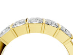 Yellow gold Princess Cut Channel Set Diamond Band with Bar Prong Setting_4