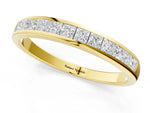Yellow gold Princess Cut Channel Set Diamond Eternity Band_1