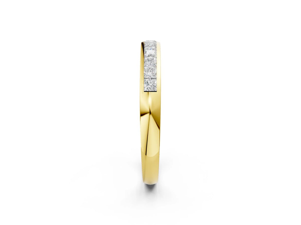 Yellow gold Princess Cut Channel Set Diamond Eternity Band_2