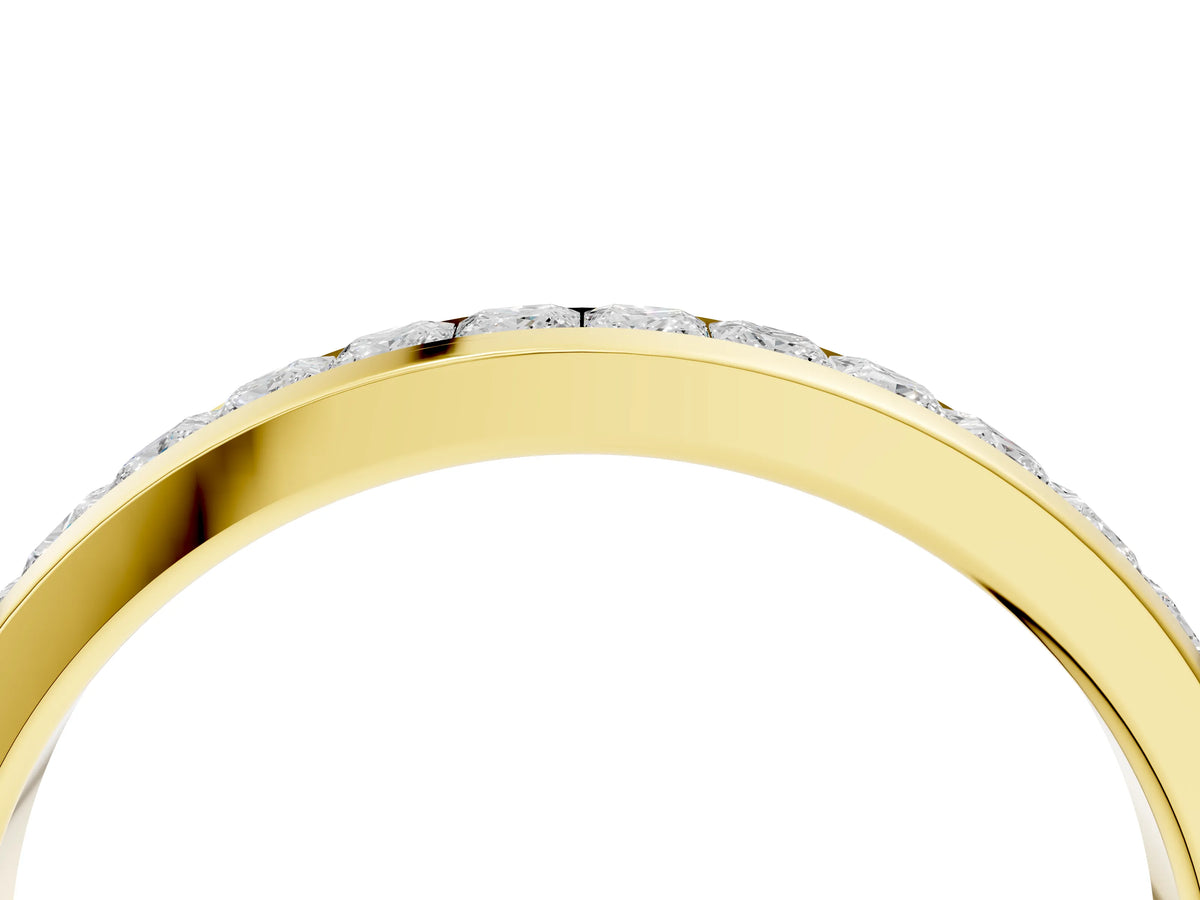 Yellow gold Princess Cut Channel Set Diamond Eternity Band_4