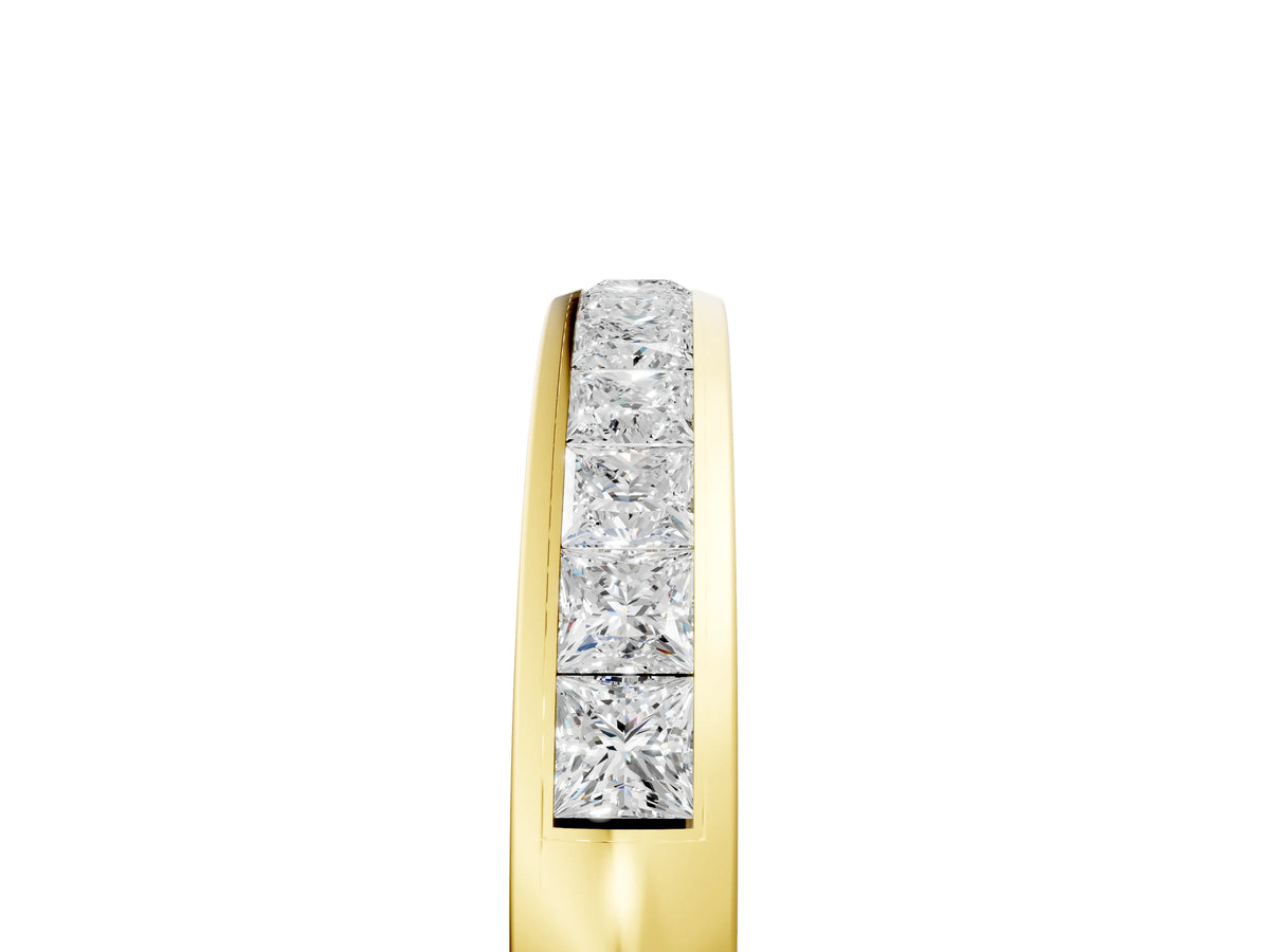 Yellow gold Princess Cut Channel Set Diamond Eternity Band_5