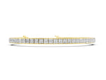 Yellow gold Princess Cut Channel Set Diamond Tennis Bracelet