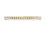 Yellow gold Princess Cut Channel Set Tennis Bracelet with Box Clasp
