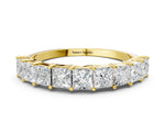 Yellow gold Princess Cut Diamond Channel-Set Eternity Band with Prong Setting