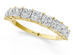 Yellow gold Princess Cut Diamond Channel-Set Eternity Band with Prong Setting_1