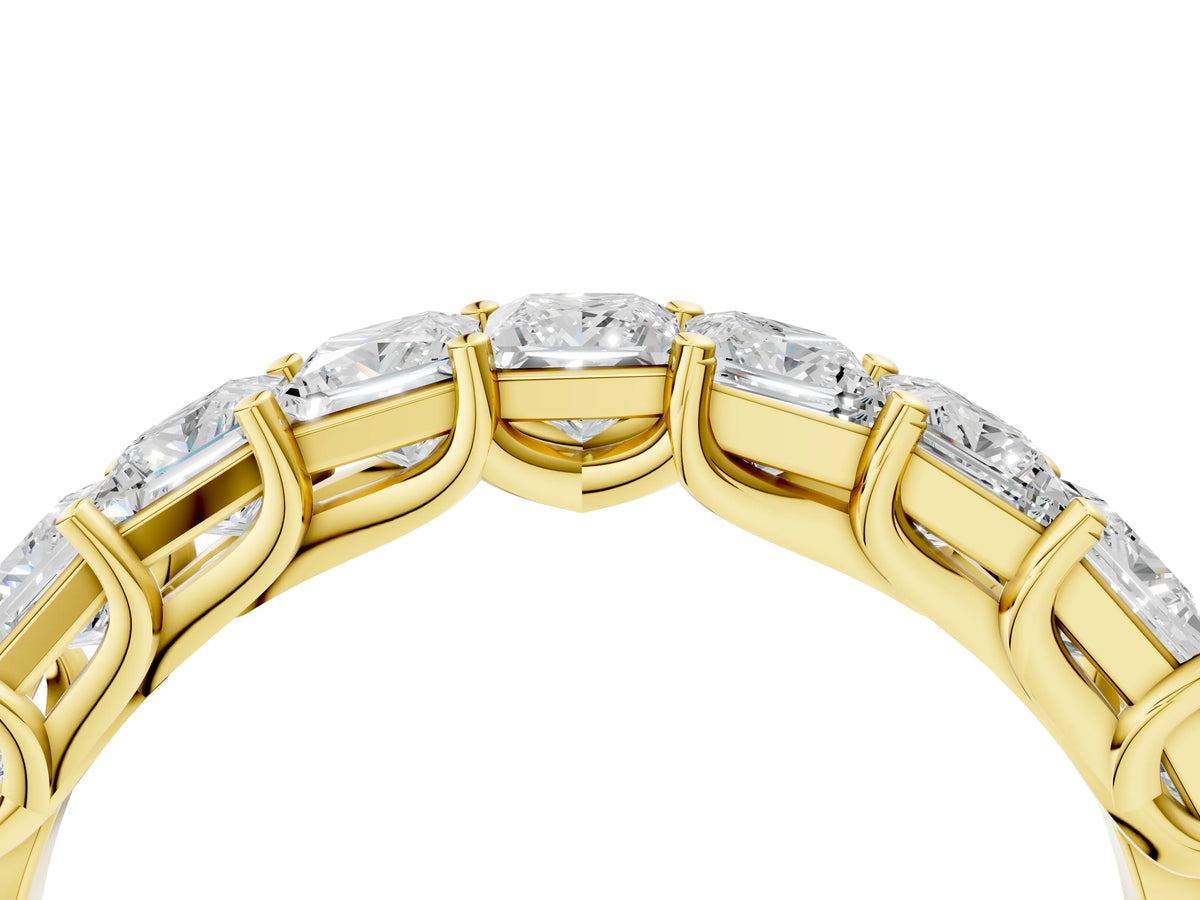Yellow gold Princess Cut Diamond Channel-Set Eternity Band with Prong Setting_4