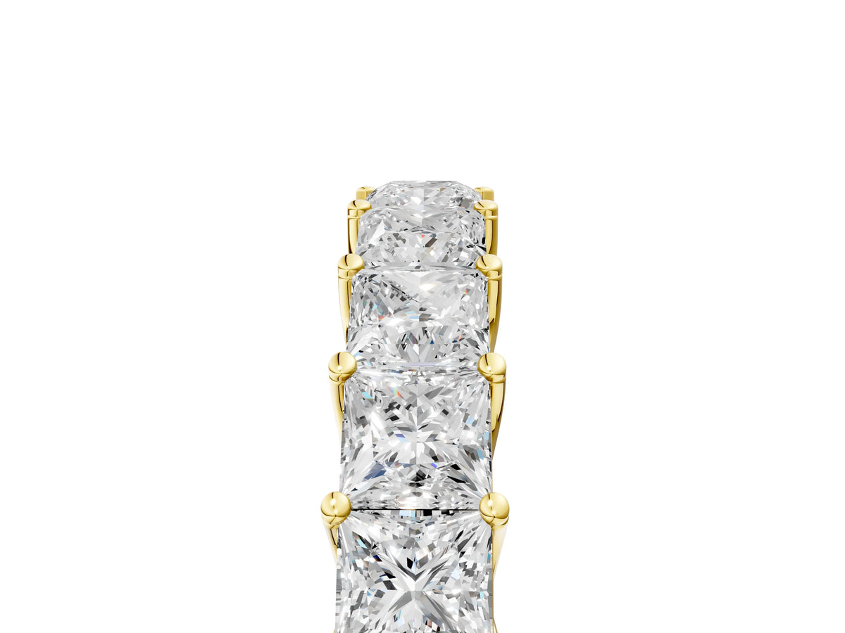 Yellow gold Princess Cut Diamond Channel-Set Eternity Band with Prong Setting_5