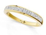 Yellow gold Princess Cut Diamond Channel Set Eternity Band_1