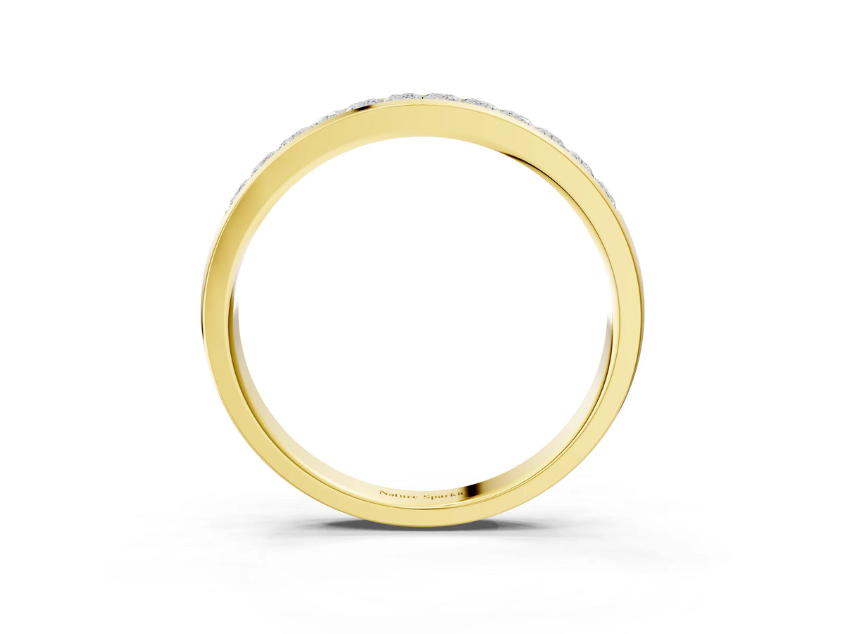 Yellow gold Princess Cut Diamond Channel Set Eternity Band_3