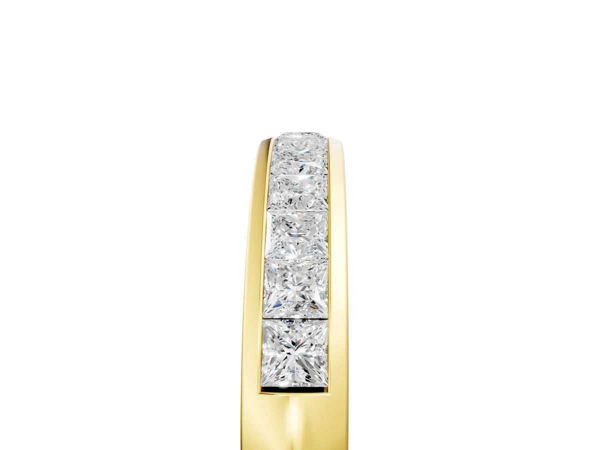 Yellow gold Princess Cut Diamond Channel Set Eternity Band_5