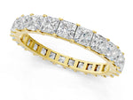 Yellow gold Princess Cut Diamond Eternity Band with Channel Setting and Shared Prong_1