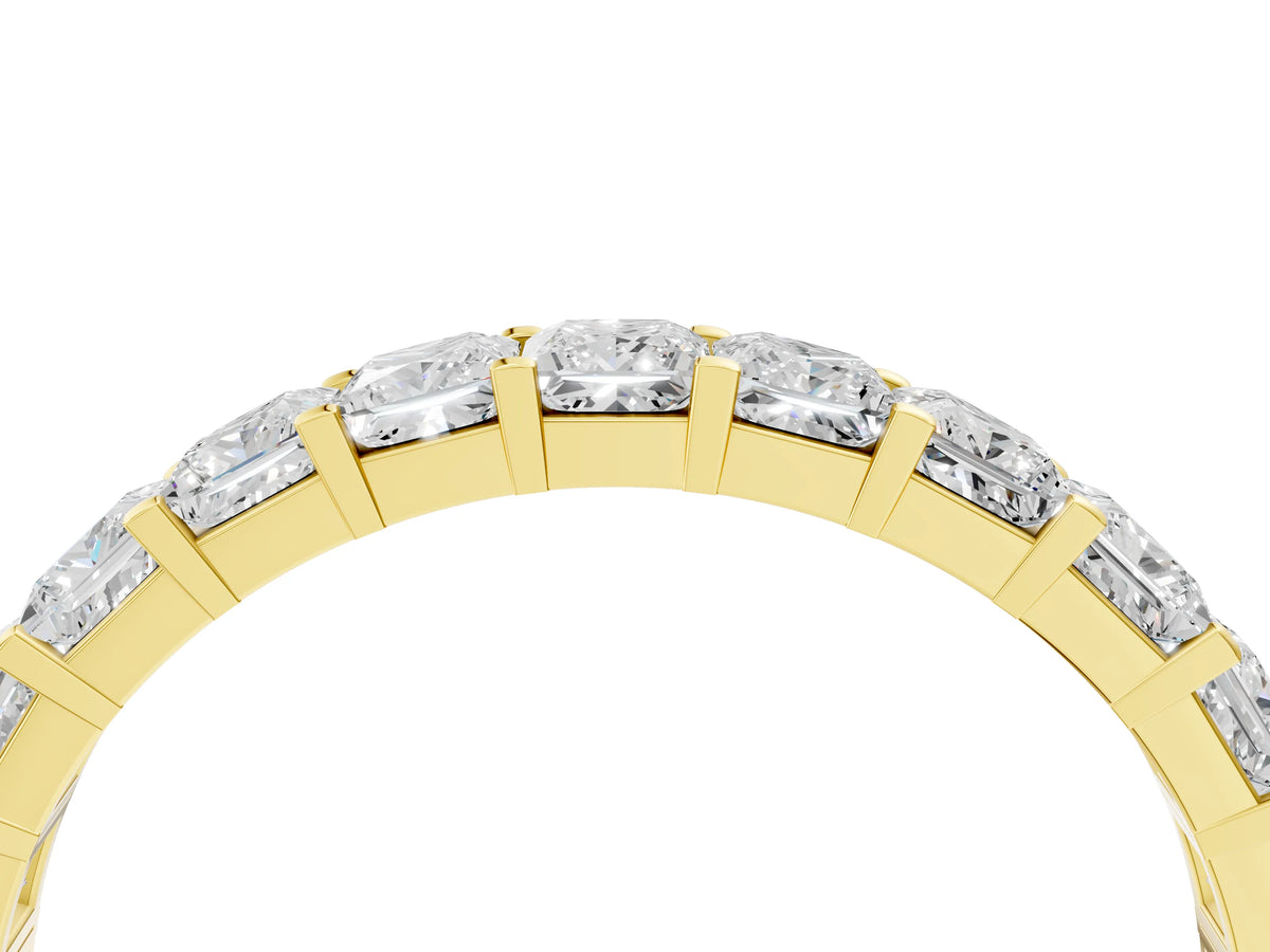 Yellow gold Princess Cut Diamond Eternity Band with Channel Setting and Shared Prong_4