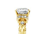 Yellow gold Princess Cut Diamond Solitaire Ring with Filigree Band and Four-Prong Setting_5