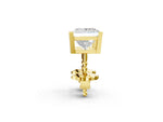 Yellow gold Princess Cut Diamond Stud Earrings_2