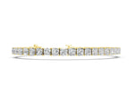 Yellow gold Princess Cut Diamond Tennis Bracelet with Channel Setting