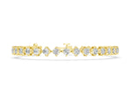 Yellow gold Princess Cut Diamond Tennis Bracelet with Square Prong Setting