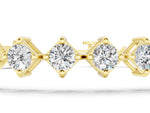 Yellow gold Princess Cut Diamond Tennis Bracelet with Square Prong Setting_1