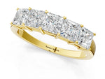 Yellow gold Princess Cut Five-Stone Diamond Band with Prong Setting_1