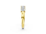 Yellow gold Princess Cut Five-Stone Diamond Band with Prong Setting_2