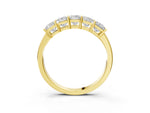 Yellow gold Princess Cut Five-Stone Diamond Band with Prong Setting_3