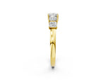 Yellow gold Princess Cut Five-Stone Diamond Ring with Classic Prong Setting_2