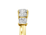 Yellow gold Princess Cut Five-Stone Diamond Ring with Classic Prong Setting_5