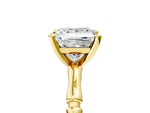 Yellow gold Princess Cut Solitaire Diamond Ring with Bamboo Band and Four-Prong Setting_5