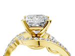 Yellow gold Princess Cut Solitaire with Pavé Twist Band and Four-Prong Setting_4