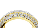Yellow gold Princess Diamond Pavé Mens Wedding Band with Round Diamond Accents_4